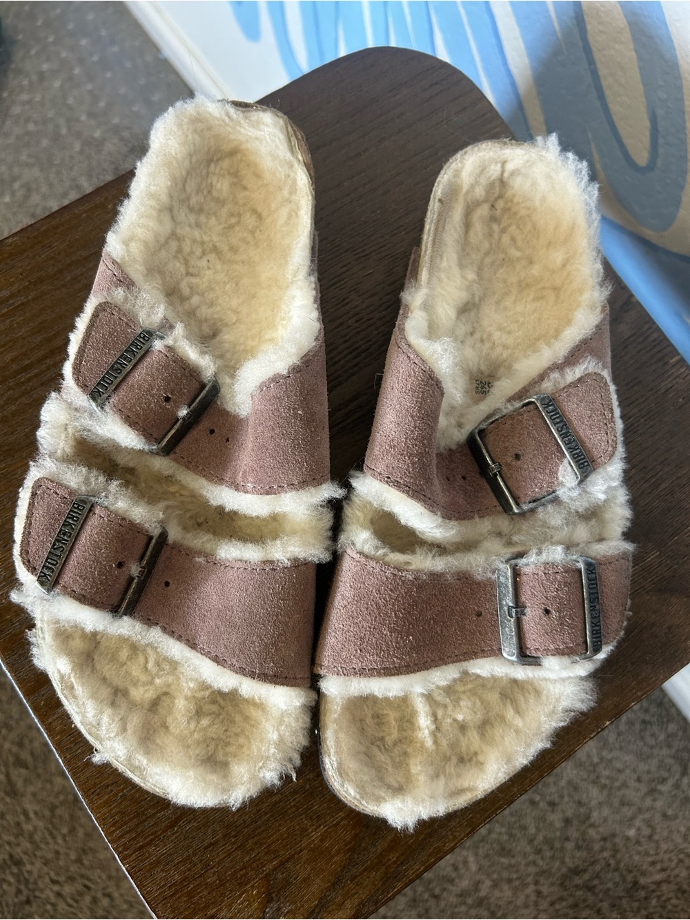 Birkenstock Arizona Shearling Suede Sandals